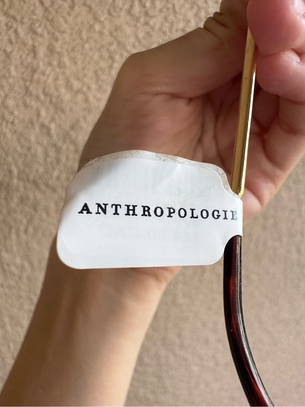 Anthropologie Gold Frame Brown Lens Oval Sunglasses